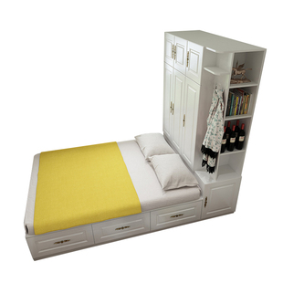 次卧靠窗榻榻米床衣柜一体1米5双人床收纳储物床1米2小户型单人床