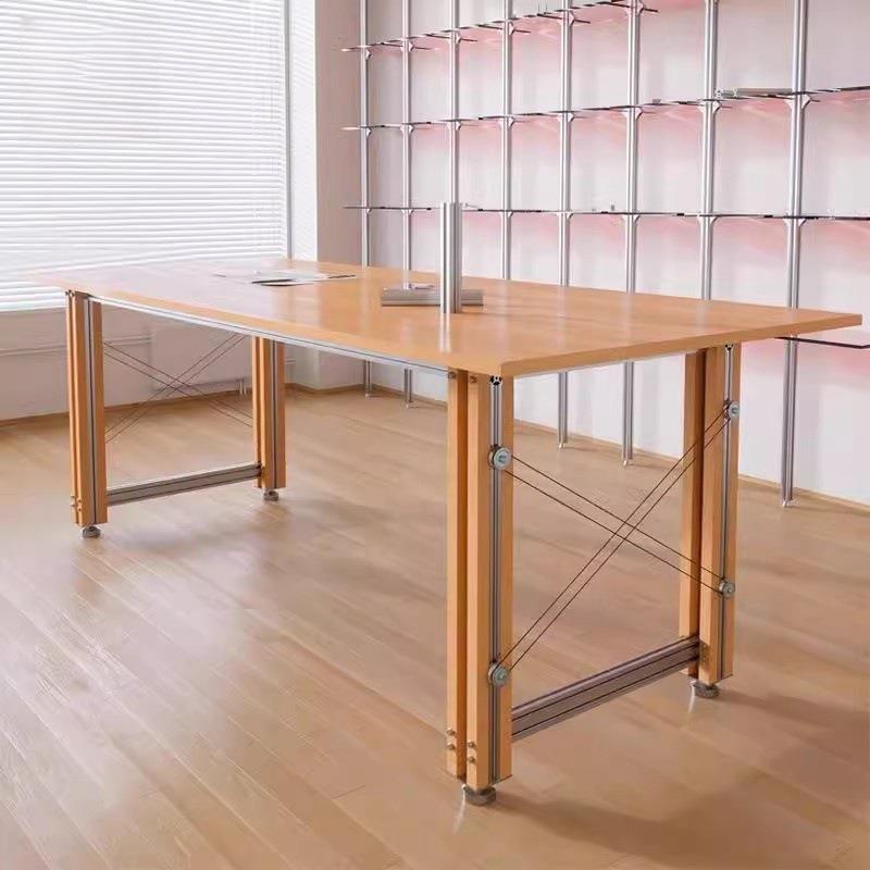 海洋板桦木书桌电脑桌家用双人写字桌办公桌简约现代铝型材桌子