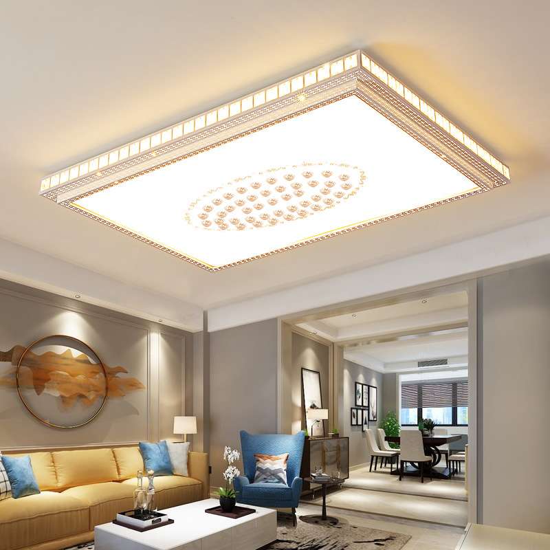 led吸顶灯长方形创意客厅灯大气水晶灯现代简约卧室灯餐厅大厅灯