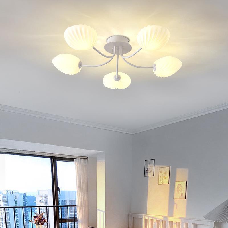 客厅吸顶灯温馨创意奶油风贝壳灯简约现代设计师款艺术生主卧室灯