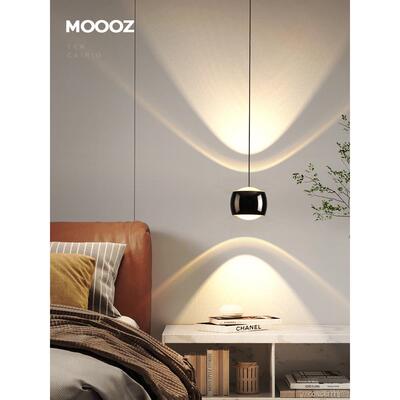 床头吊灯卧室单头小吊灯现代简约长线球形轻奢餐厅灯极简吧台灯具