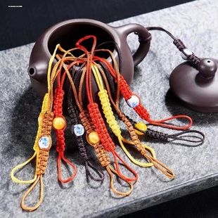 手工编制青花瓷壶绳功夫茶道配绳紫砂壶盖绳子茶壶系壶绳茶杯绑绳