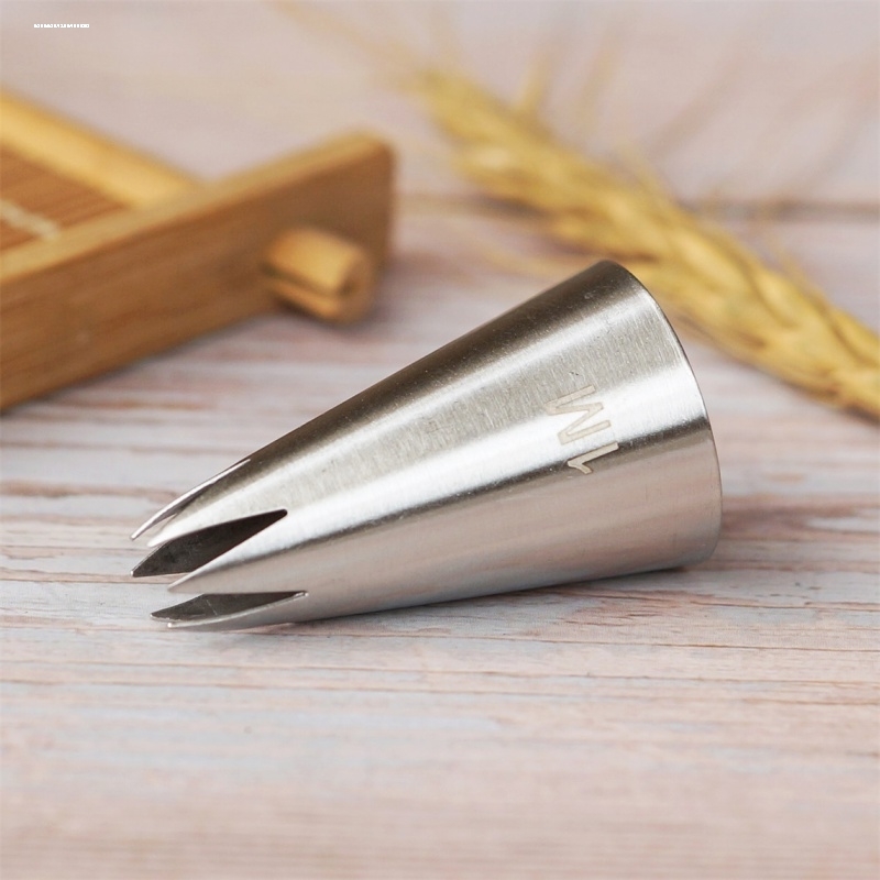 1M玫瑰裱花嘴6齿奶油纸杯蛋糕烘焙工具304不锈钢中号家用无缝韩式
