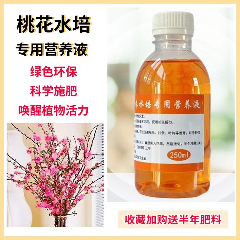 桃花枝树干枝水培专用营养液室内水养鲜枝盆栽绿植物水溶花卉肥料