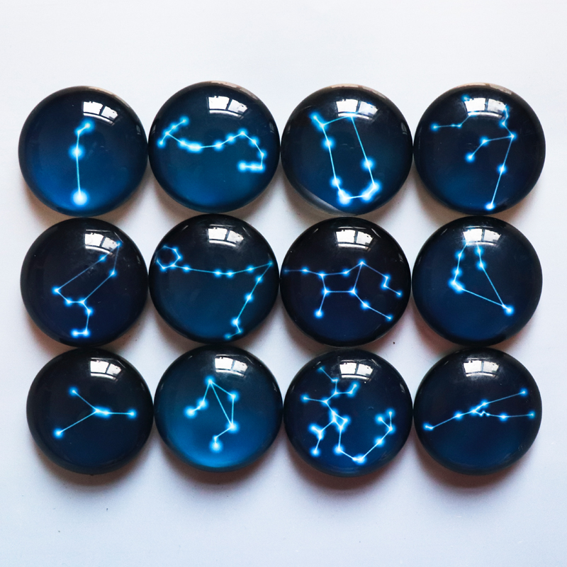 十二星座创意水晶玻璃冰箱贴磁力贴礼物一套十二生肖DIY定制卡通