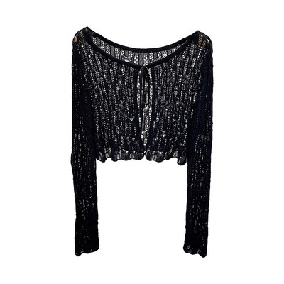 2023镂空针织开衫女披肩早秋外搭防晒罩衫夏季短款外套空调衫上衣