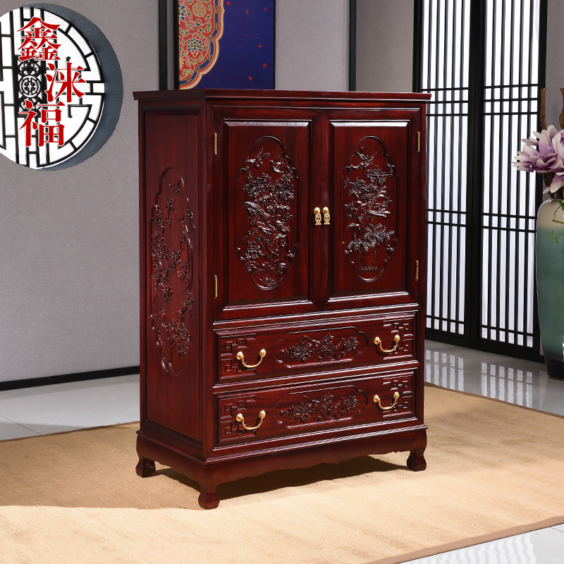卧室香樟木实木五斗柜中式储物柜五斗橱实木抽屉柜樟木家具顶箱柜