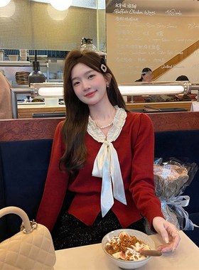 TAKIYAS SHOP红色毛衣+闪亮半身裙套装