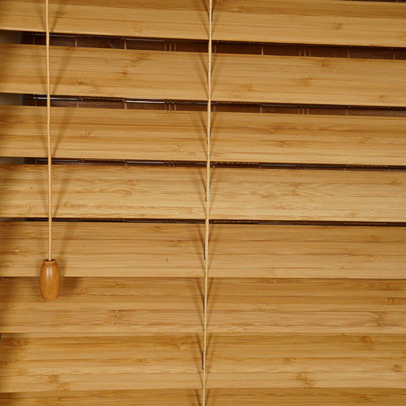 竹木百叶窗帘遮光透气实木百叶窗帘卷帘门帘隔断卧室茶室客厅定制