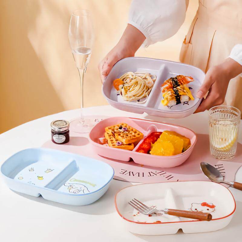 HelloKitty儿童分格餐盘女家用陶瓷一人食餐具套装可爱盘子早餐盘
