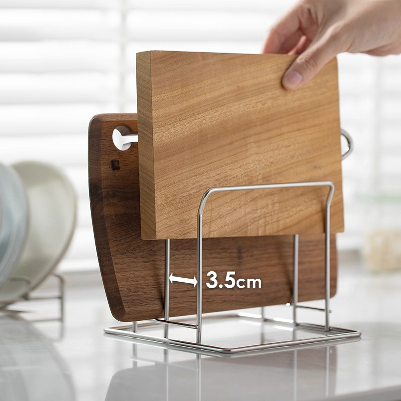 304不锈钢砧板架两格宽座厨房置物架锅盖收纳架菜板架案板架