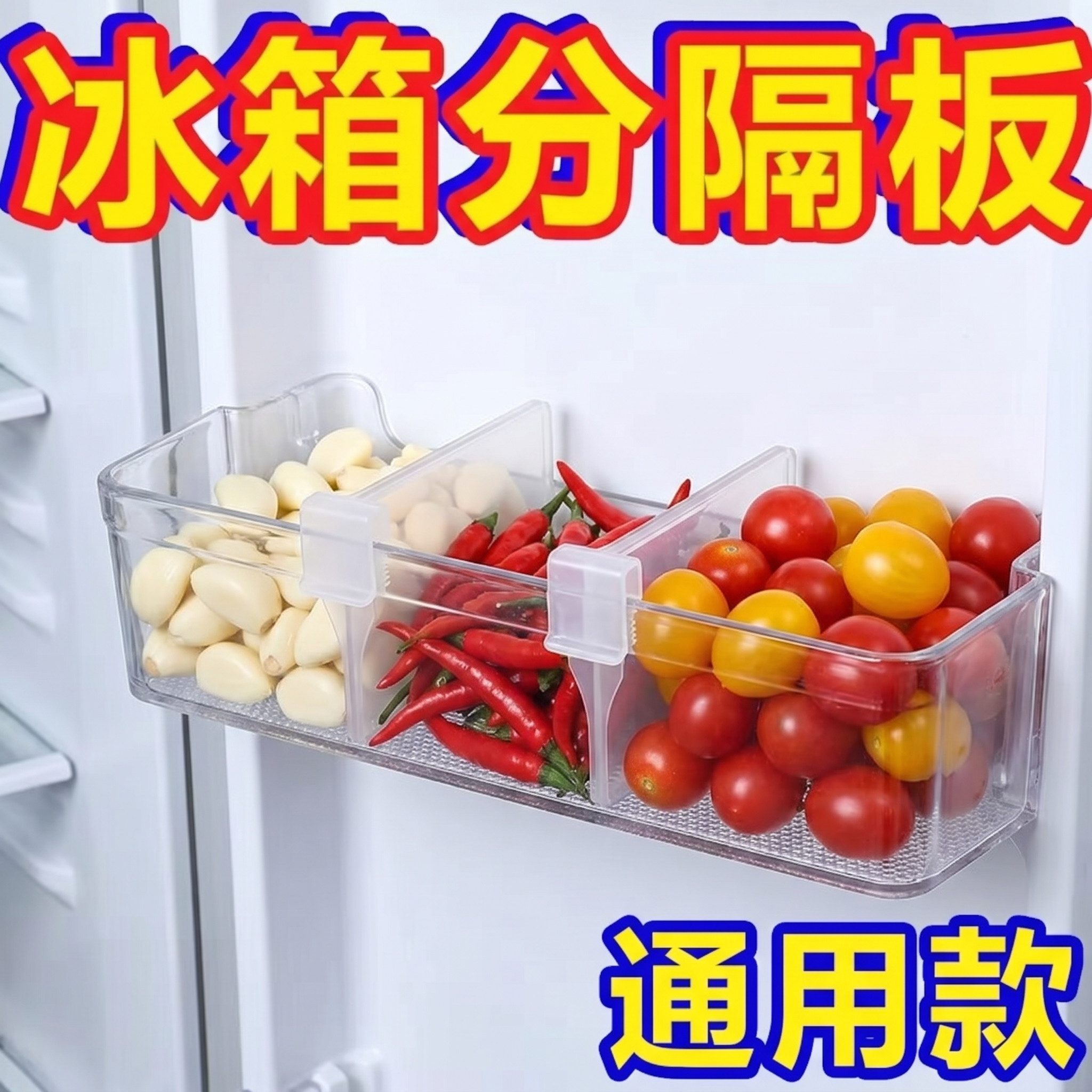 整理师推荐可伸缩冰箱分隔板冰箱侧门分隔夹分割挡板分区卡扣塑料