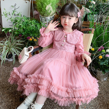 女童春秋款长袖裙子秋季2024新款儿童秋装连衣裙S小女孩洋气公主