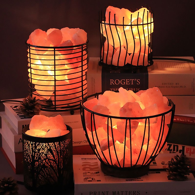 盐灯风水灯净化水晶盐灯卧室睡z眠床头灯欧式氛围灯招财创意小夜