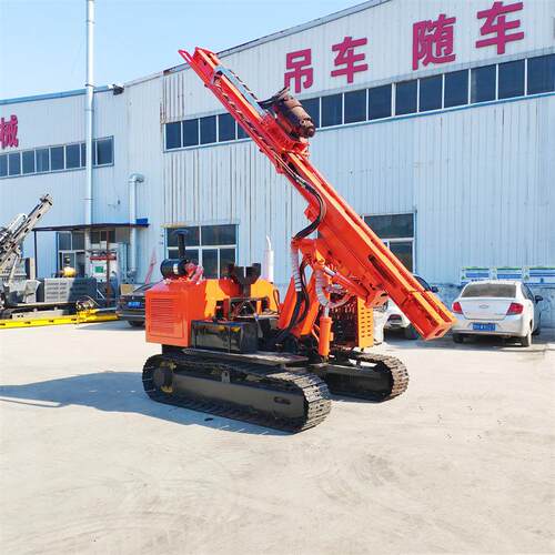 自发电式光伏引孔机履带式螺旋地桩打桩机太阳能光伏板打孔机