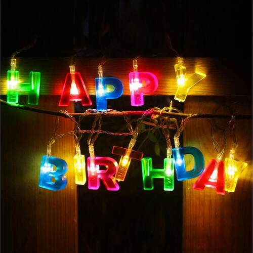 Happy irthday生对日乐彩灯灯串创意派B装饰字母灯快周岁礼ALV物L