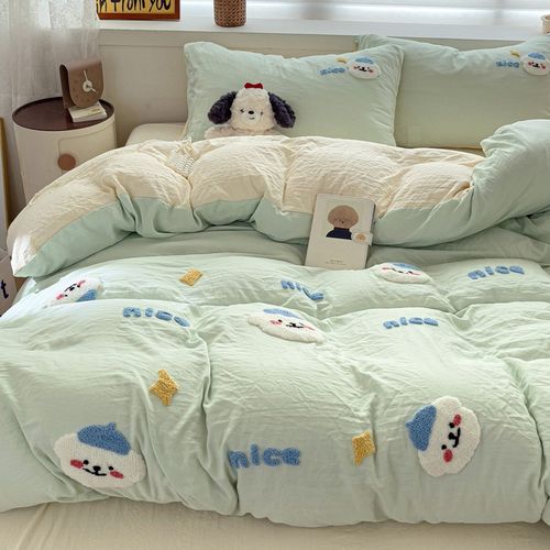 水洗棉被套单件150mx200x230学生宿舍单人单独纯棉全棉被罩三件套