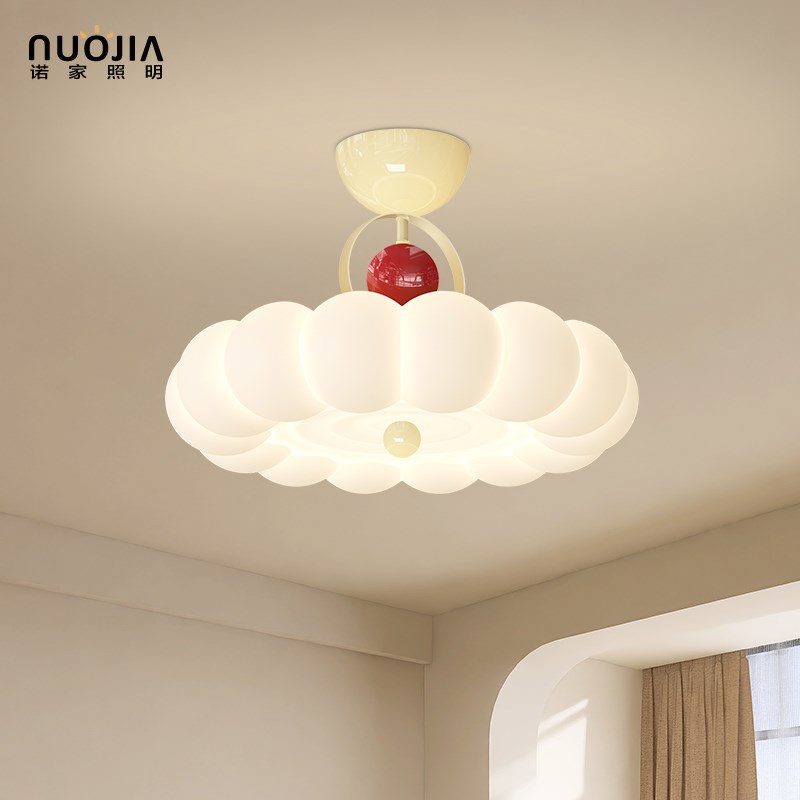 法式奶油风泡泡吸顶灯新款浪漫主卧室吊灯全光谱客厅书房led灯具