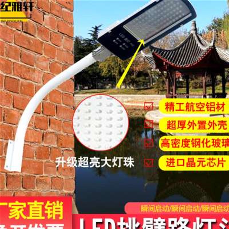 金豆led路灯头220V超亮50w户外防水小区电线杆挑臂新农村道路灯具