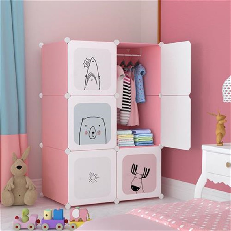 儿童衣柜简易组装家用钢管加粗加固成人挂衣服柜子多功能宿美之程