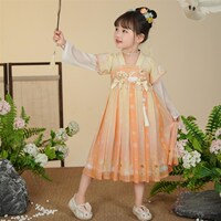 今兮古兮慕景清橘漢服襦s裙女童秋裝古風(fēng)公主裙小女孩中國(guó)風(fēng)連衣
