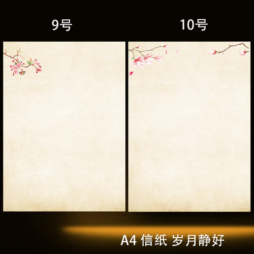 信纸酒店会议a4打印纸手写复古可爱文稿纸植物花彩色作文纸小学生
