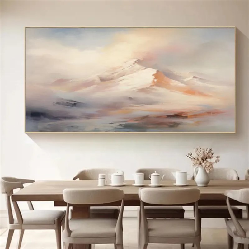 大芬村纯手绘油画抽m象背有靠山轻奢客厅装饰画办公室挂画书房壁图片