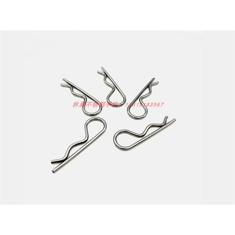 304不锈钢R型销弹性轴销B型开口销波浪防脱落销发夹锁M1.6M2-M3.5