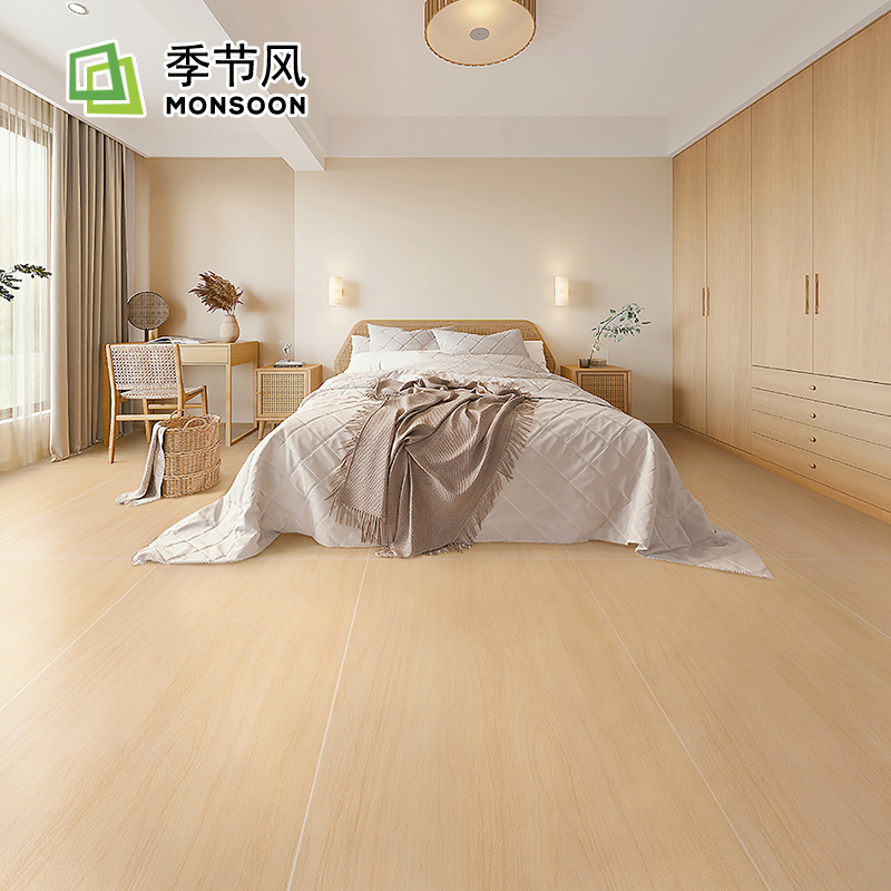 日式原木风仿木纹瓷砖600x1200奶油木地板客厅卧室防滑通体墙地砖