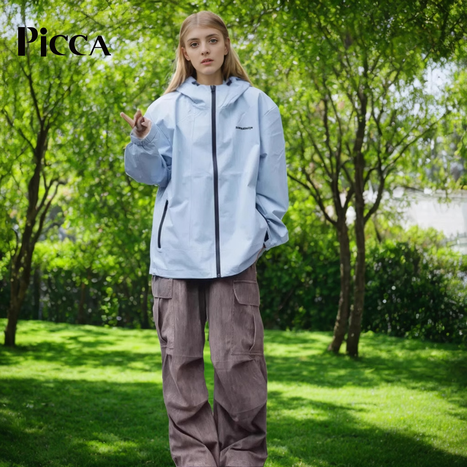 PICCA户外冲锋衣男女同款2024新品潮牌防风防雨进藏登山服夹克男