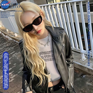 休闲字母印花衣服纯棉体恤潮流 T恤女秋季 NASA宋雨琦YUQI同款 长袖