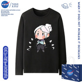 NASA无畏契约联名长袖 T恤男秋季 卡通Jett捷风动漫周边衣服宽松棉