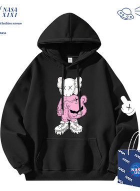NASA kaws公仔联名芝麻街周边卫衣男连帽秋冬2025新款外套衣服潮