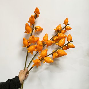 新款高仿真10头代代果黄金果五代同堂家居摆件