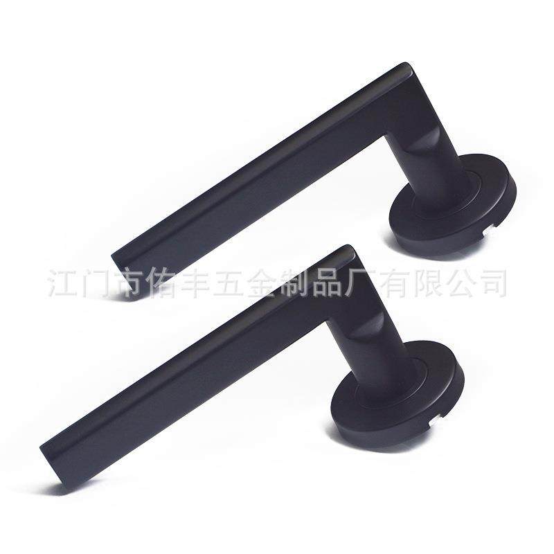 304不锈钢异型管空心门把手 哑黑色仿精铸门拉手 046扁平管执手