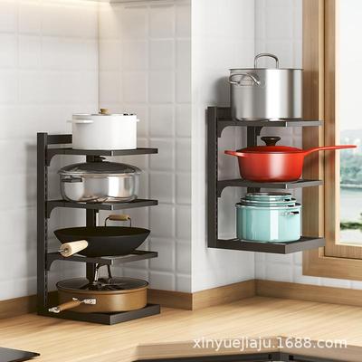家用多层厨房台面壁挂两用锅架卡扣式电饭煲高压锅下水槽置物架