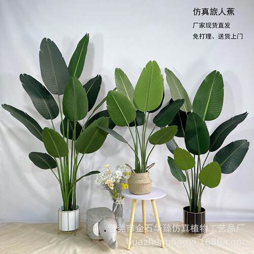 仿真旅人蕉盆栽室内景观造景假绿植装饰摆件仿真植物绿植