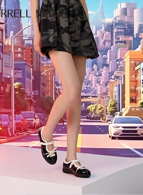 黑白拼接蝴蝶结玛丽珍运动底单鞋｜Morrell Maxie｜MW253040BK