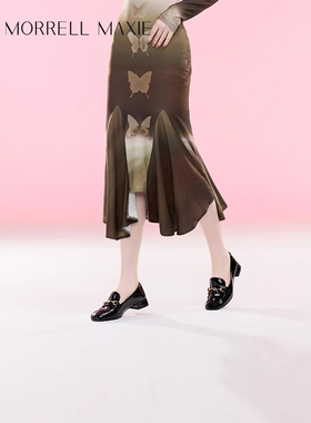 Morrell Maxie黑色平底乐福鞋女春季新款一脚蹬皮鞋｜MW241049BK