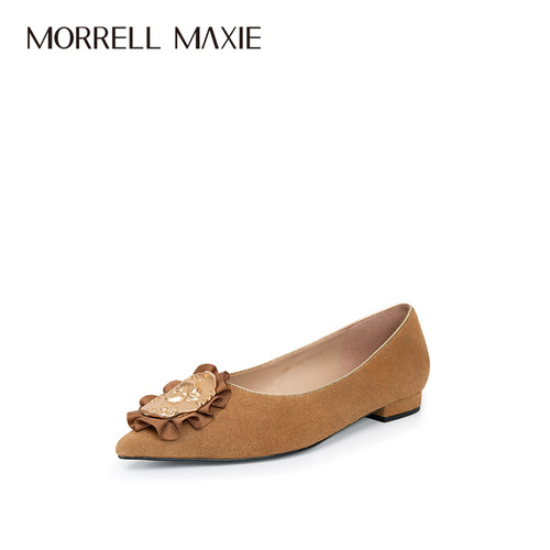 Morrell Maxie百搭咖色尖头金属美人扣精致单鞋｜MW263005CA