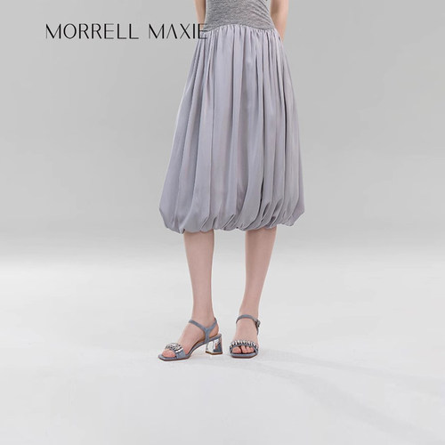 Morrell Maxie方头粗跟外穿凉鞋女春季新款雾霾蓝｜MW242039BL