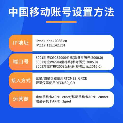 中国移动cors账号rtk测量仪坐标gps厘米级高精度位置定位通用帐号