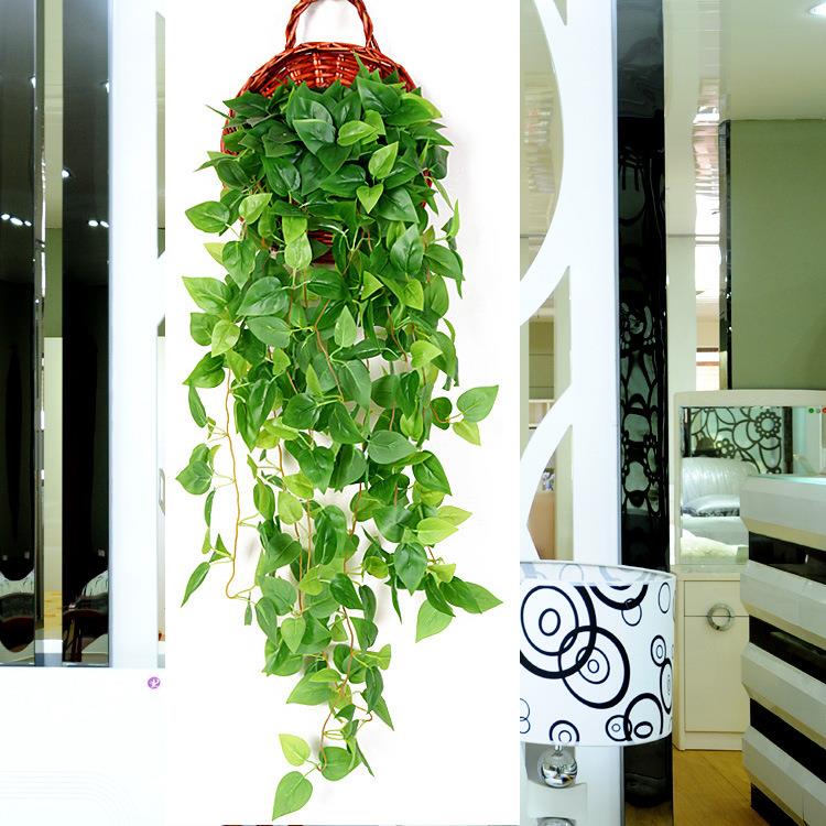 仿真植物壁挂吊篮花艺仿真植物藤条假植物墙绿植墙面绿化装饰垂吊
