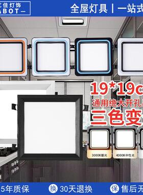 蜂窝小方灯大板19X19开孔黑色集成吊顶LED小方灯黑框高亮新款