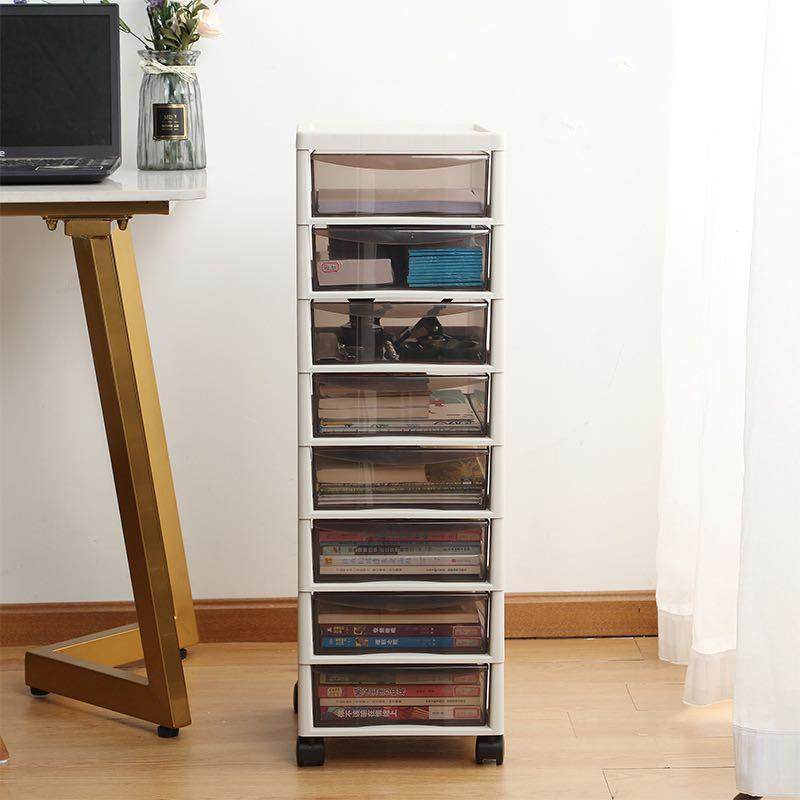 办公室收纳柜抽屉式A4塑料文件柜多功能透明收纳盒票据分层置物柜