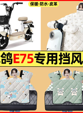 适用飞鸽E75电瓶电动车改装装饰配件大全冬季专用挡风被加绒加厚