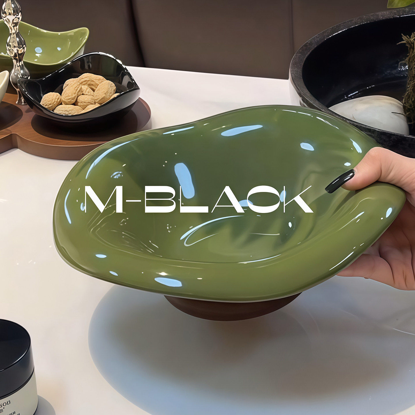 陶瓷水果家用盘客厅茶几轻奢高档零食点心摆放盘沙拉碗高颜值摆件