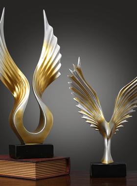 北欧简约现代创意天使翅膀工艺品摆件家居办公室客厅艺术装饰摆设