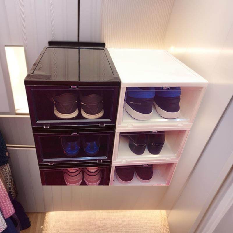 加厚透明鞋盒翻盖展示鞋柜自由组合男女鞋子收纳盒防尘塑料整理