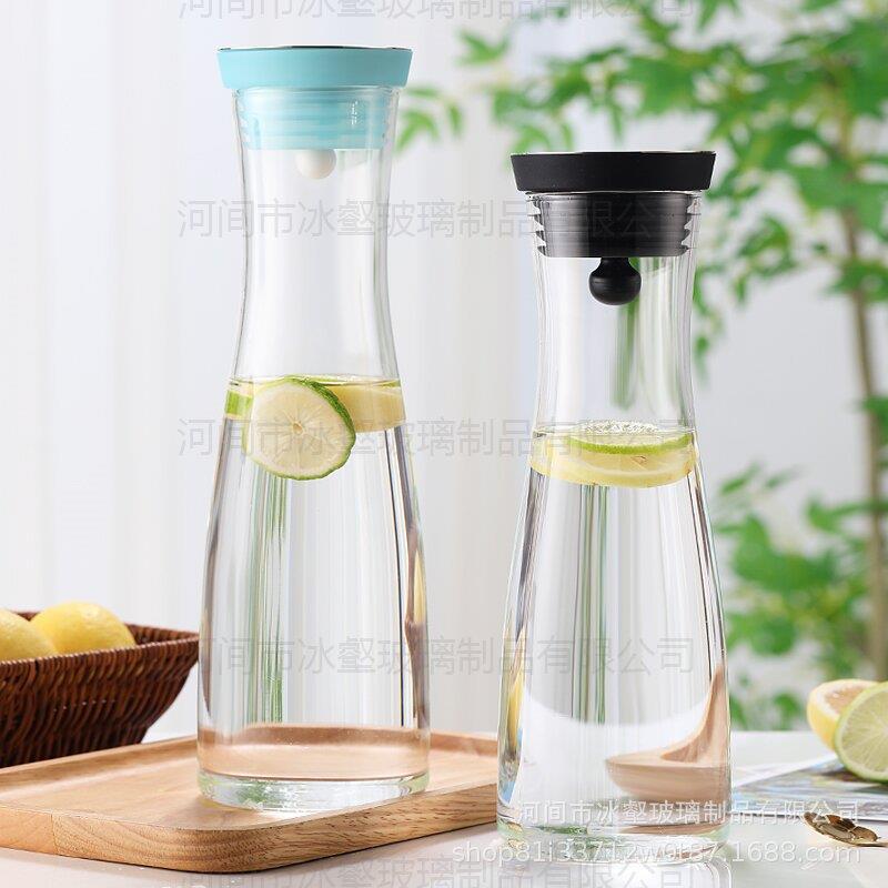 北欧风高硼硅玻璃冷水壶果汁壶大容量家用带盖瓶扎壶水杯冷饮